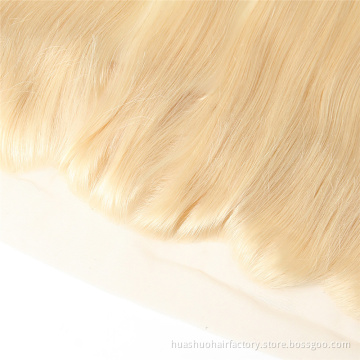 Wholesale 613 Blonde Color Silky Straight Mink Lace Hair Frontal Closure For Black Women